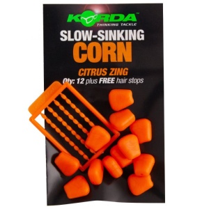 Porumb Flotant Korda Slow-Sinking Corn + Free Hair Stops, 12buc/plic - Img 1