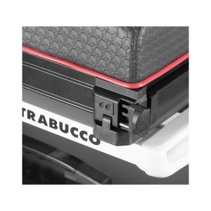 Scaun Modular Trabucco Ultra SBX36 WHT – vedere cadru aluminiu hidroformat, picioare 36mm și pedană glisantă antiderapantă.