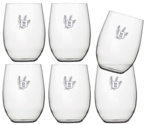 Set de 6 pahare antialunecare pentru suc de 330ml din colecția Living de la Marine Business, fabricate din Tritan/Ecozen incasabil cu inel antiderapant din cauciuc, ideale pentru ambarcațiuni și iahturi.