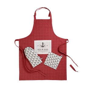 Set Șorț de Bucătărie și 2 Mănuși Pot Holders Vitamin Sea & Sail Marine Business