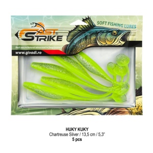 Shad soft Fast Strike Huky Kuky 13.5cm 5bucati plic blister rigid pentru salau si stiuca.