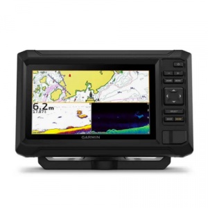 Garmin Echomap UHD2 72CV chartplotter sonar de 7 inch cu traductor GT20 și funcții CHIRP ClearVü pentru pescuit precis.