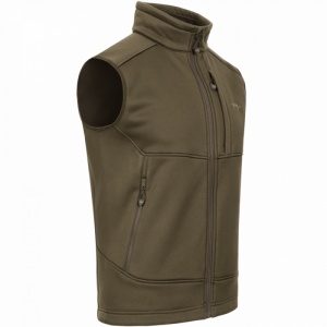 Vesta fleece Blaser Karlo maro, usoara si silentioasa, cu buzunare cu fermoar pentru utilizare la vanatoare si activitati outdoor.