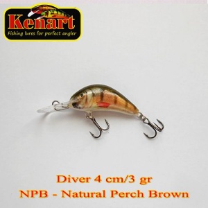 Vobler Kenart Diver 4cm 3g Floating Natural Perch Brown