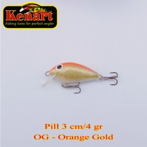 Vobler Kenart Pill 3cm 4g Sinking Orange Gold