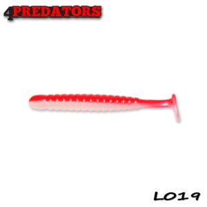 4Predators Worm Shad, 8cm, Red - Pearl