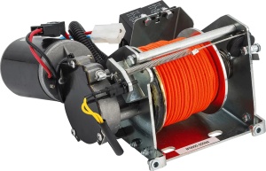 Troliu electric de proză pentru barcă Stronger Steelhands 20, realizat din oțel galvanizat rezistent, echipat cu rolă de ghidaj integrată, cablu de ancorare de 30m și carcasă neagră de protecție, optimizat pentru ancore de până la 8kg.