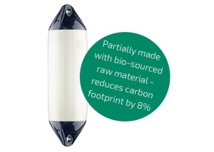 Gamă completă de baloane de protecție pentru acostare Polyform seria F Heavy Duty de culoare albă, fabricate în Norvegia prin tehnologia originală de rotoformare monobloc, echipate cu urechi de prindere ranforsate structural și supape etanșe V-10, disponi