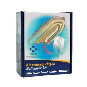 : Bandă de protecție pentru chilă Ceredi HULL SAVER Albă, lată de 120mm, include kit complet de montaj cu adeziv de 500g și accesorii, ideală pentru bărci pneumatice, din fibră, lemn și aluminiu.