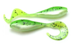 Bass Assassin Curly Shad 5cm Chartreuse Pepper Shad - Img 2