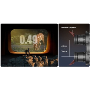 Binoclu termic și digital multispectral Hikmicro Habrok Pro HQ50L LRF – Dispozitiv optic premium de vânătoare echipat cu senzor termic de 640x512 pixeli (NETD <15mK), cameră digitală 4K UHD, telemetru laser de 1000m, iluminator IR de 850nm și ecrane duale