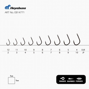 Cârlige Hayabusa H.ISE147 Nickel, cârlige ușoare și rezistente pentru monturi method feeder cu fir de păr