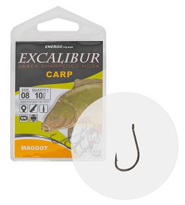 Cârlige Method Feeder Excalibur Carp Maggot 10buc/plic