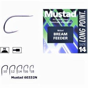 Carlige Mustad Bream Feeder Nickel 10buc/plic
