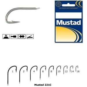 Carlige Mustad Cristal Nichel Revers 221C 10buc/plic