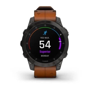 Ceas Garmin Epix Gen2 Sapphire - Black Titanium Cu Brăţară De Piele Chestnut - Img 6
