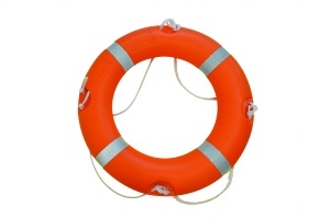 Colac Salvare Eval 00559 (75cm) – Standard comercial SOLAS/MED cu 4 benzi reflectorizante și carcasă portocalie de înaltă vizibilitate.