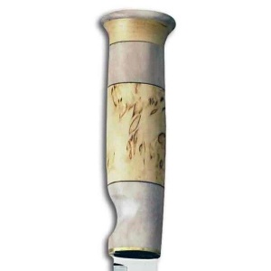 Cutit Marttiini Lapp Bone cu lama inox de 110mm si maner din mesteacan si corn de ren, livrat cu teaca din piele traditionala.