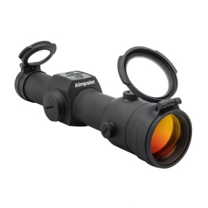 Aimpoint Hunter H34L 2 MOA montat pe pușcă de vânătoare, red dot tubular 34 mm cu autonomie 50.000 ore.