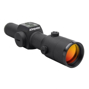 Aimpoint Hunter H30S 2 MOA montat pe pușcă bolt-action, red dot tubular compact 30 mm pentru vânătoare.
