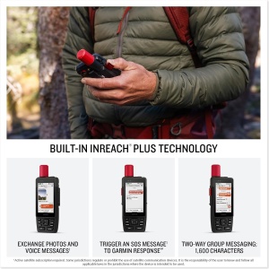 Garmin GPSMAP H1i Plus – dispozitiv GPS premium cu ecran tactil 3,5", tehnologie satelitară inReach®, camere integrate, hărți TopoActive și navigație multi-GNSS. Construcție MIL-STD-810, autonomie extinsă și funcții avansate pentru expediții, vânătoare și