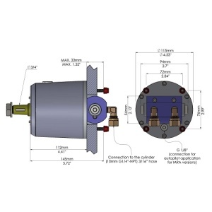 Kit complet de guvernare hidraulică Hydrodrive MF255WTS pentru motoare outboard de până la 250 CP – Sistem marin heavy-duty procesat CNC din aluminiu anodizat, include pompă TL2-30 MRA de înaltă presiune, cilindru structural MC 255WTS, ulei și furtunuri d