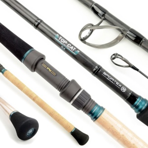 Lansetă Sportex TOP Cat CS-2 Boje pentru pescuit staționar la somn, cu blank Toray Carbon, vârf ferm, putere 200–500g și control total lângă obstacole. 