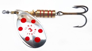 Lingurita Rotativa Ilba Tondo Decorated Silver/Red Nr3 7g - Img 2