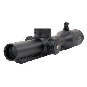 Lunetă de goană GP-OPTICS (GPO) SPECTRA™ 6x 1-6x24i cu reticul iluminat G4i Fiber și șină de montare integrată – Instrument optic de înaltă precizie dotat cu tehnologie iControl™, oferind un câmp vizual de 42m la 100m și reglaj de 1cm/clic.
