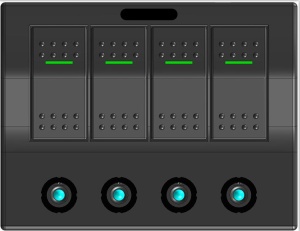 Panou Electric 12V/24V cu Sigurante Automate Electron EVAL IP68 (4 sau 6 Canale)
