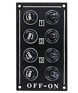 Panou Electric cu 4 Sigurante Fuzibile 10A EVAL IP66 12V