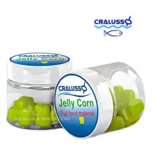 Porumb artificial Cralusso Jelly Corn ecologic, cu consistență maleabilă și aromă intensă eliberată până la 6 ore, ideal pentru method feeder și pescuit la crap.