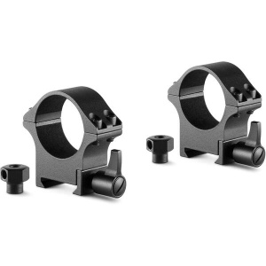 Set inele Hawke Pro Steel 30mm pentru șină Weaver, construcție din oțel, Torx dublu, pârghie rapidă și pernă internă pentru protecția lunetei MEDIU