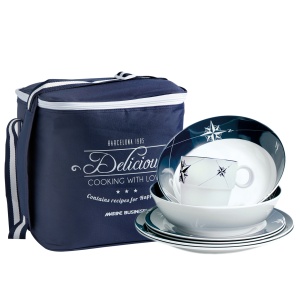 Set Veselă Antialunecare Melamină Northwind Marine Business, 4 Persoane, 16 Piese