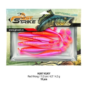 Shad soft Fast Strike Huky Kuky 13.5cm 5bucati plic blister rigid pentru salau si stiuca.