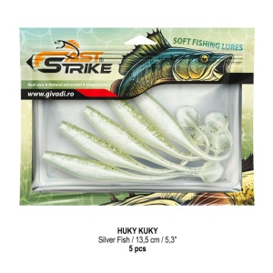 Shad soft Fast Strike Huky Kuky 13.5cm 5bucati plic blister rigid pentru salau si stiuca.