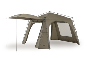 Shelter Mivardi Base Camp XL 300x300x190 cm – Spațiu imens, structură stabilă din aluminiu și ventilație superioară pentru confort maxim la pescuit.