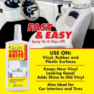 : Star Brite Vinyl Brite – Soluția profesională pentru un finisaj strălucitor și protecție maximă, garantând longevitatea elementelor din vinilin și cauciuc de pe ambarcațiunea ta.