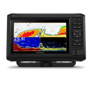Garmin Echomap UHD2 72CV chartplotter sonar de 7 inch cu traductor GT20 și funcții CHIRP ClearVü pentru pescuit precis.