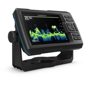 Garmin Striker Vivid 5CV fishfinder compact de 5 inch cu traductor GT20 și sonar CHIRP ClearVü pentru pescuit precis.