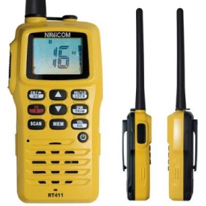 Statie VHF portabila Navicom RT411+ pachet 6W cu micro-casca cablu USB lanterna flashlight si corp plutitor IPX6.