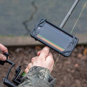 Suport Deeper pentru smartphone cu prindere elastica din silicon pe manerul lansetei de pescuit