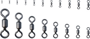 Vârtejuri Cralusso Rolling Swivel Black Nickel cu finisaj mat și rotație lină, concepute pentru monturi sigure, fără torsiune, în pescuitul la feeder, method feeder și crap.