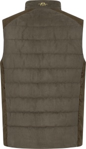 Vestă matlasată de vânătoare pentru bărbați Blaser Pamir Argali Dark Brown cu inserții suede.