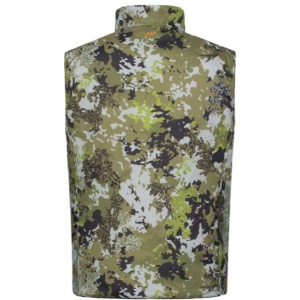 Vesta de vanatoare reversibila Blaser Endeavor Olive Camo, usoara si compacta, cu doua fete utilizabile pentru camuflaj adaptabil.