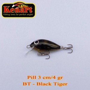 Vobler Kenart Pill 3cm 4g Sinking Black Tiger