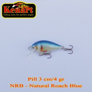 Vobler Kenart Pill 3cm 4g Sinking Natural Roach Blue
