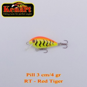 Vobler Kenart Pill 3cm 4g Sinking Red Tiger
