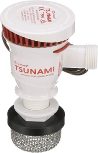 Kit Aerator Livewell Attwood Tsunami T-500 – Sistem complet de recirculare cu pompă T500, sită inox, cap spray reglabil și accesorii de montaj pentru bazinele de pește.