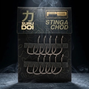 Carlige crap PB Products Surudoi Stinga Chod PTFE din otel japonez cu ochet spre exterior si tija scurta pentru monturi Chod Rig